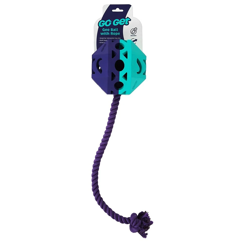 Go Get Geo Ball with Rope Dog Toy - Image 5