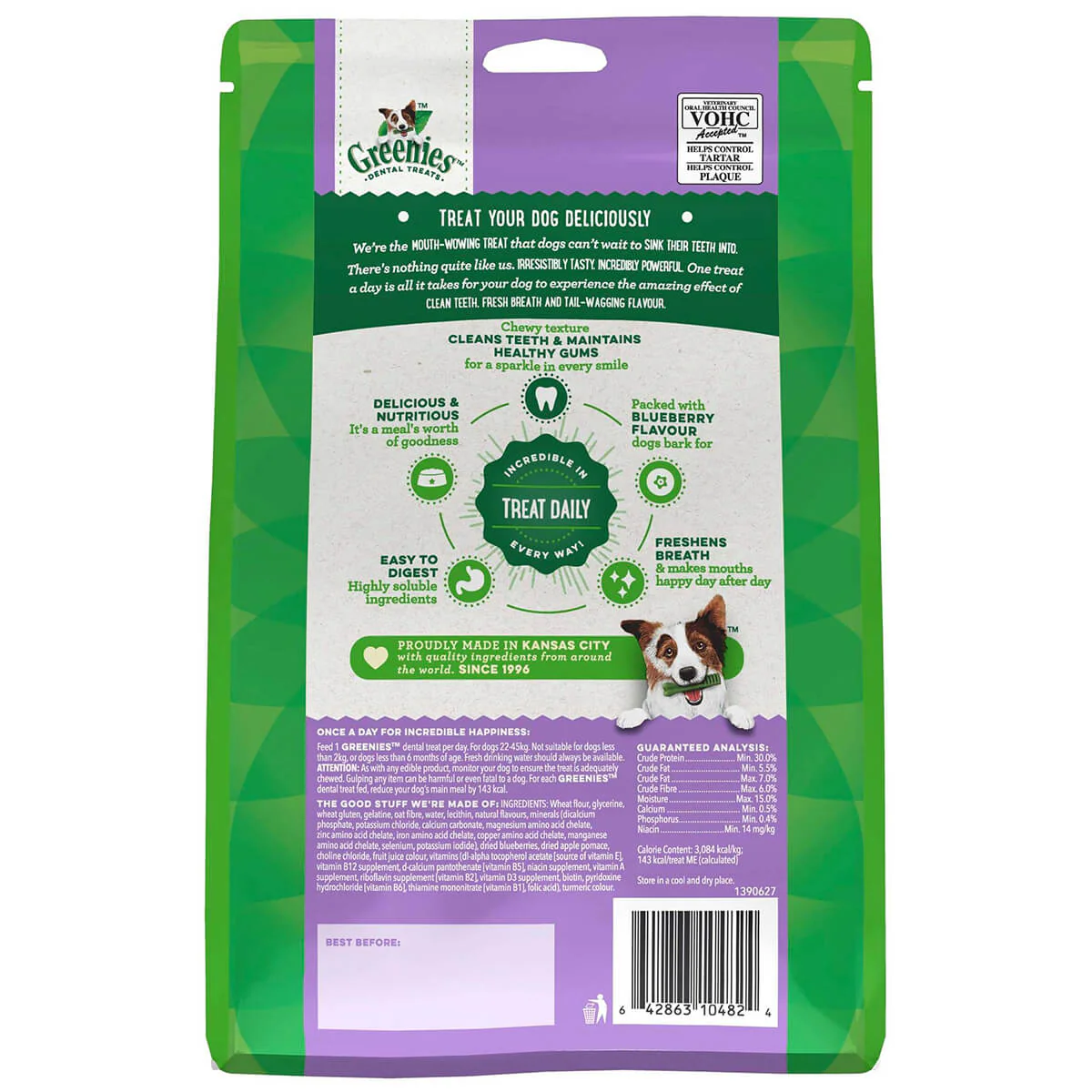 Greenies Blueberry Large Dental Chews Dog Treats 340g - Image 2