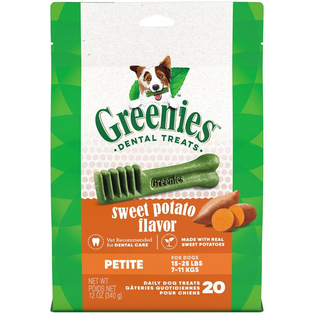 Greenies Canine Dental Dog Treat Sweet Potato Flavored Petite 340g - Image 2