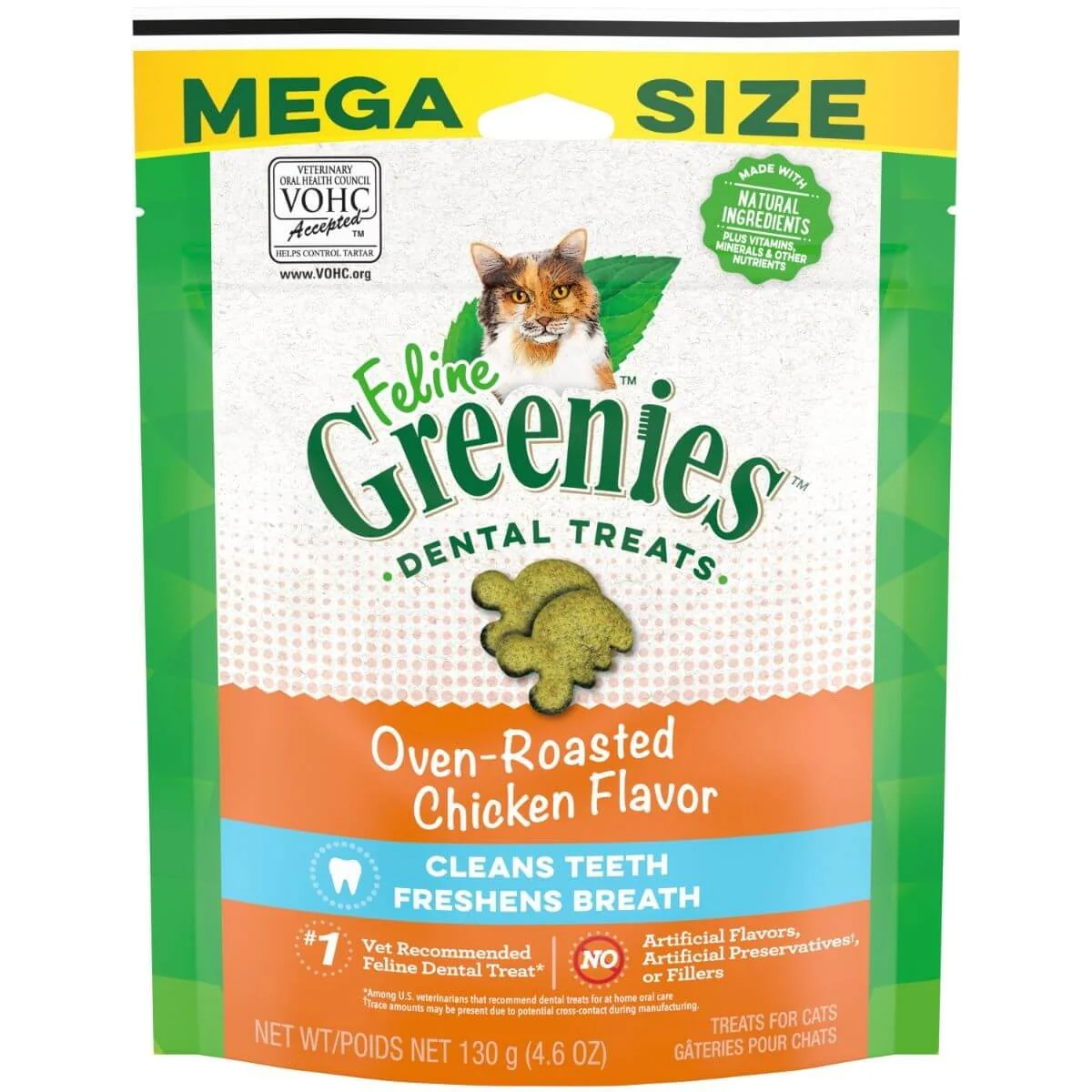 Greenies Oven Roasted Chicken Feline Dental Cat Treats - Image 2
