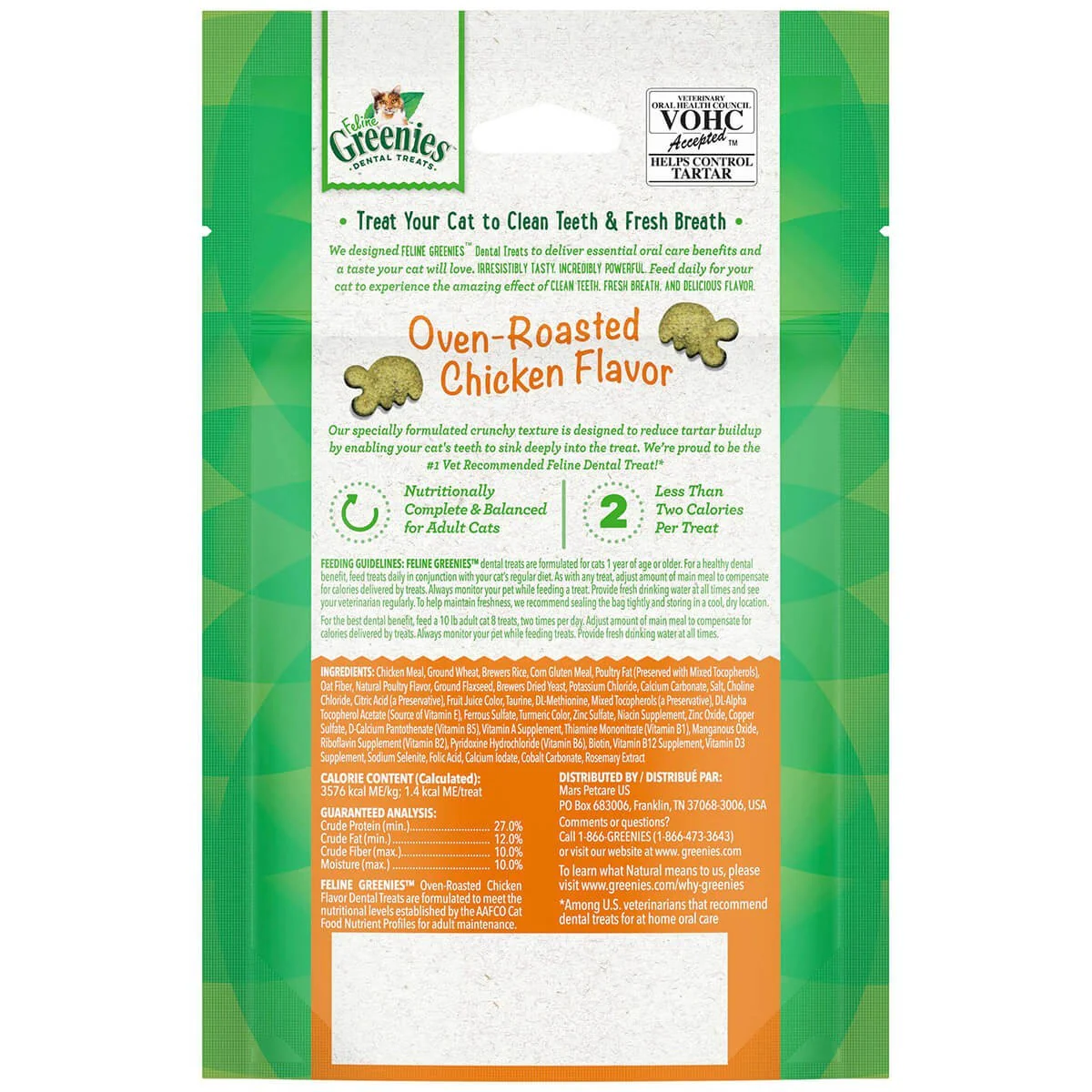 Greenies Oven Roasted Chicken Feline Dental Cat Treats - Image 6