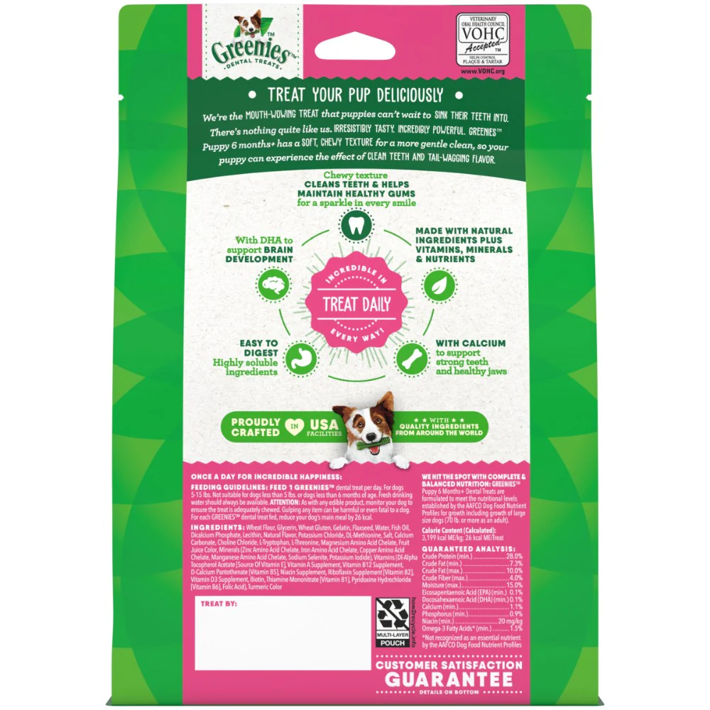Greenies Puppy 6 Months+ Original Teenie Dental Dog Treats - Image 2