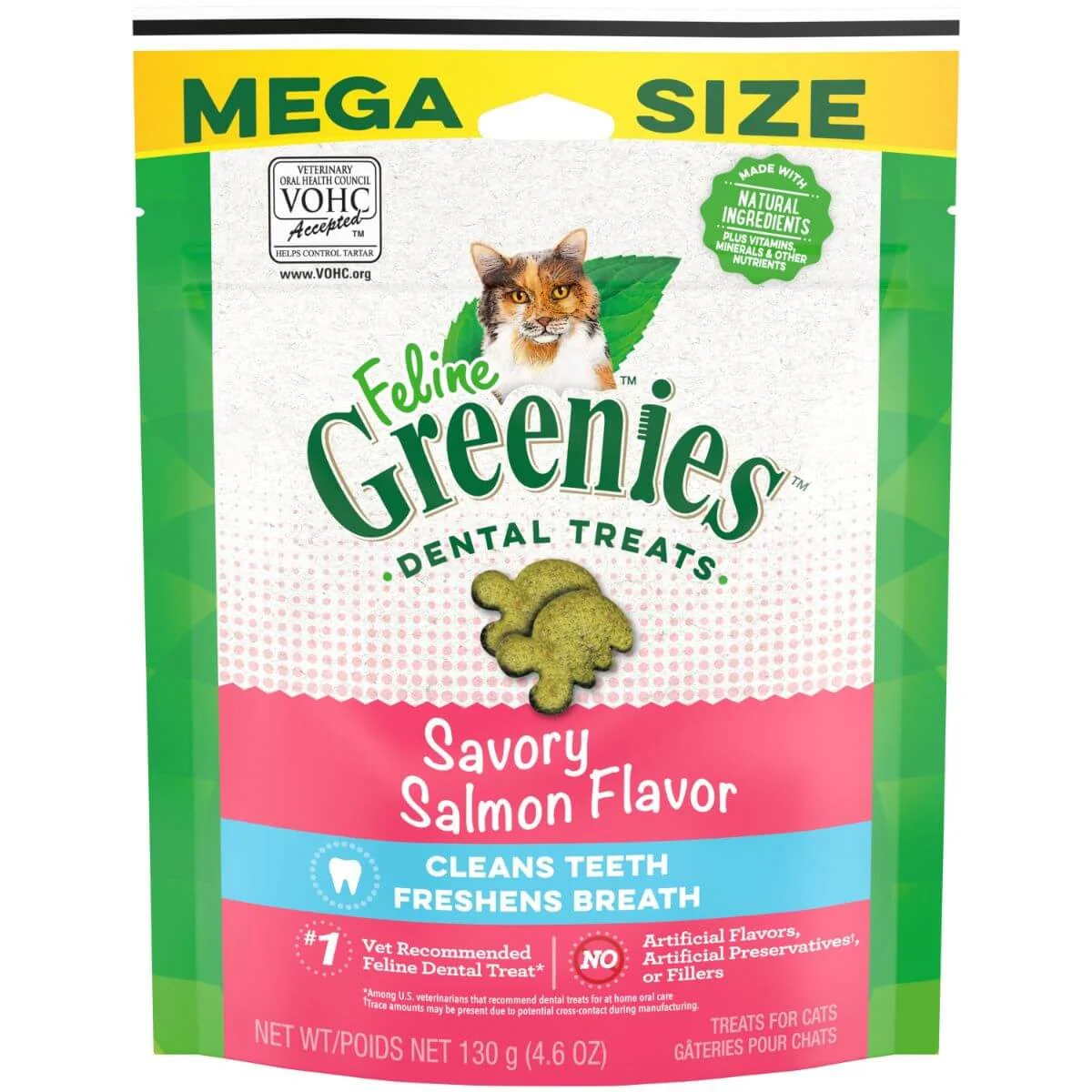 Greenies Savory Salmon Feline Dental Cat Treats - Image 2