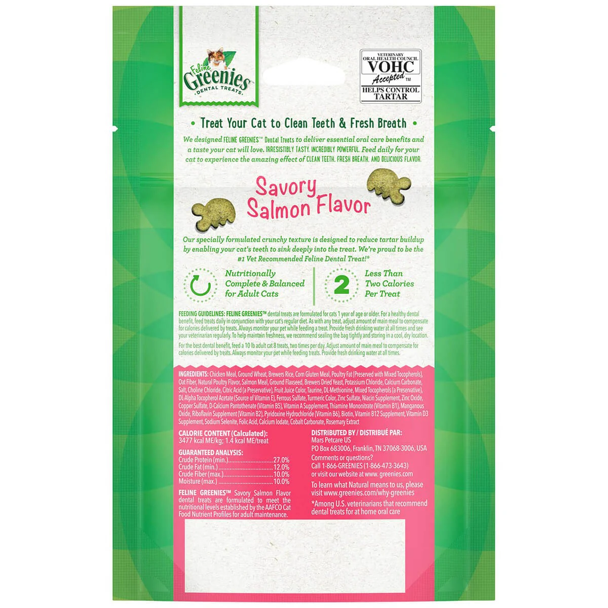Greenies Savory Salmon Feline Dental Cat Treats - Image 3