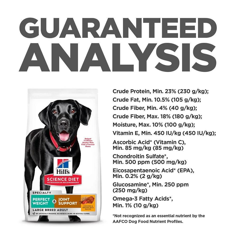 Hill's Science Diet Adult Perfect Weight + Joint Support Large Breed Dry Dog Food 11.34kg - Image 6