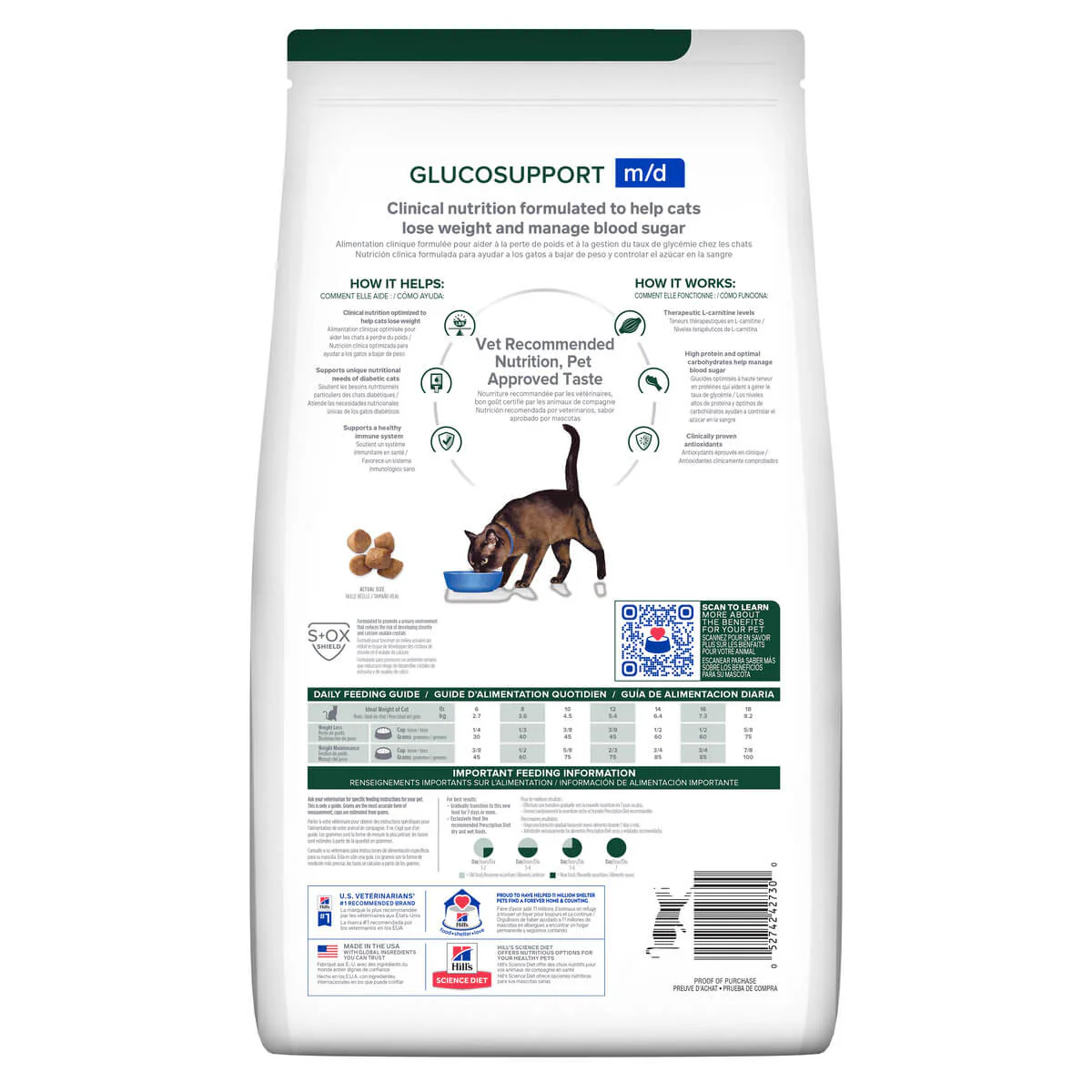 Hill's Prescription Diet M/D Gluco Support Dry Cat Food - Image 2