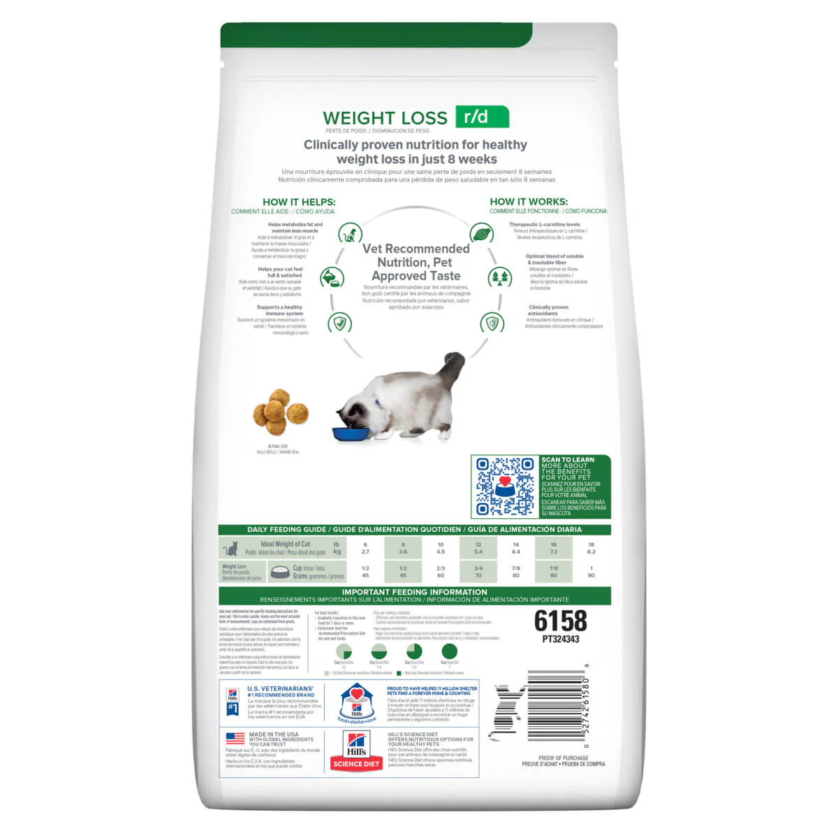 Hill's Prescription Diet R/D Weight Loss Dry Cat Food - Image 2