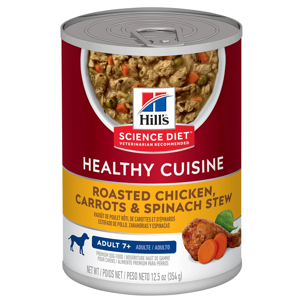 Hill's Science Diet Adult 7+ Healthy Cuisine Chicken & Carrots Stew Wet Dog Food Can