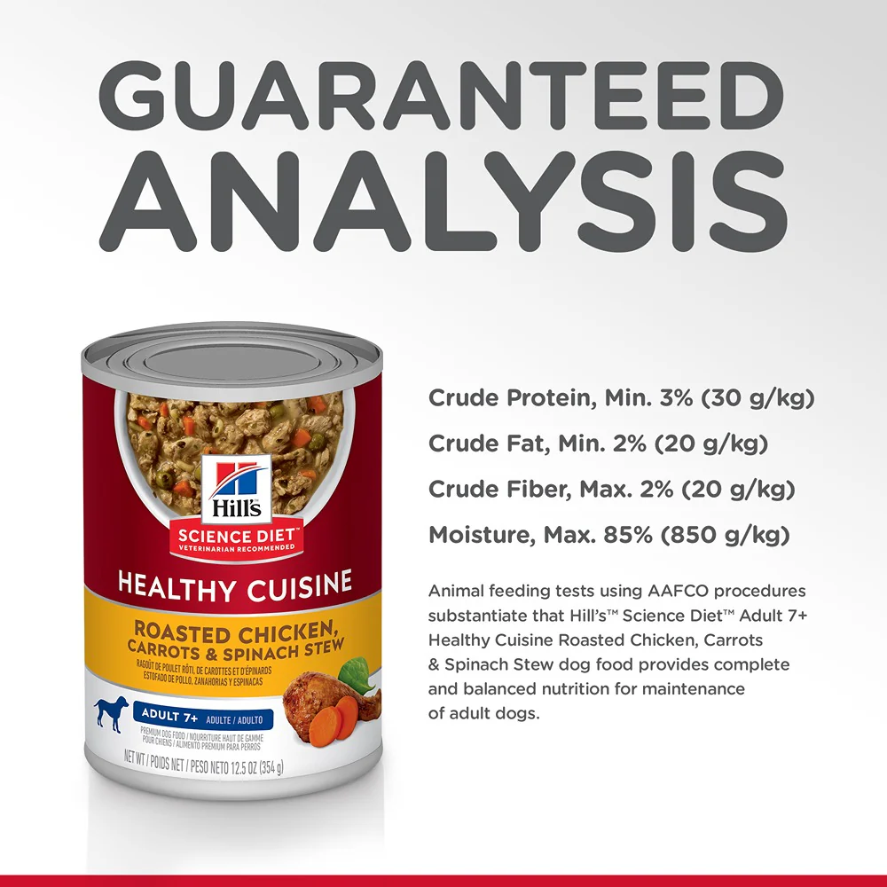 Hill's Science Diet Adult 7+ Healthy Cuisine Chicken & Carrots Stew Wet Dog Food Can - Image 6