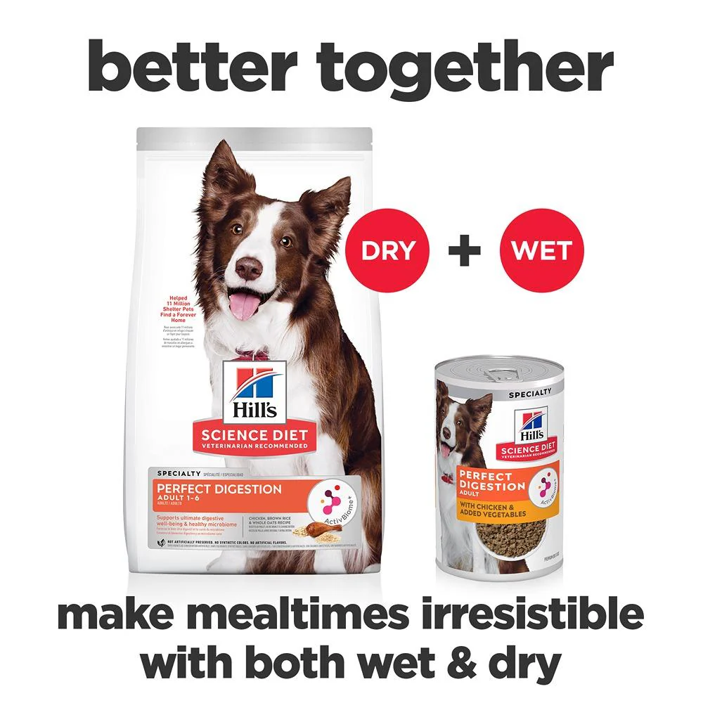 Hill's Science Diet Perfect Digestion Adult with Chicken & added Vegetables Canned Wet Dog Food 363g - Image 3