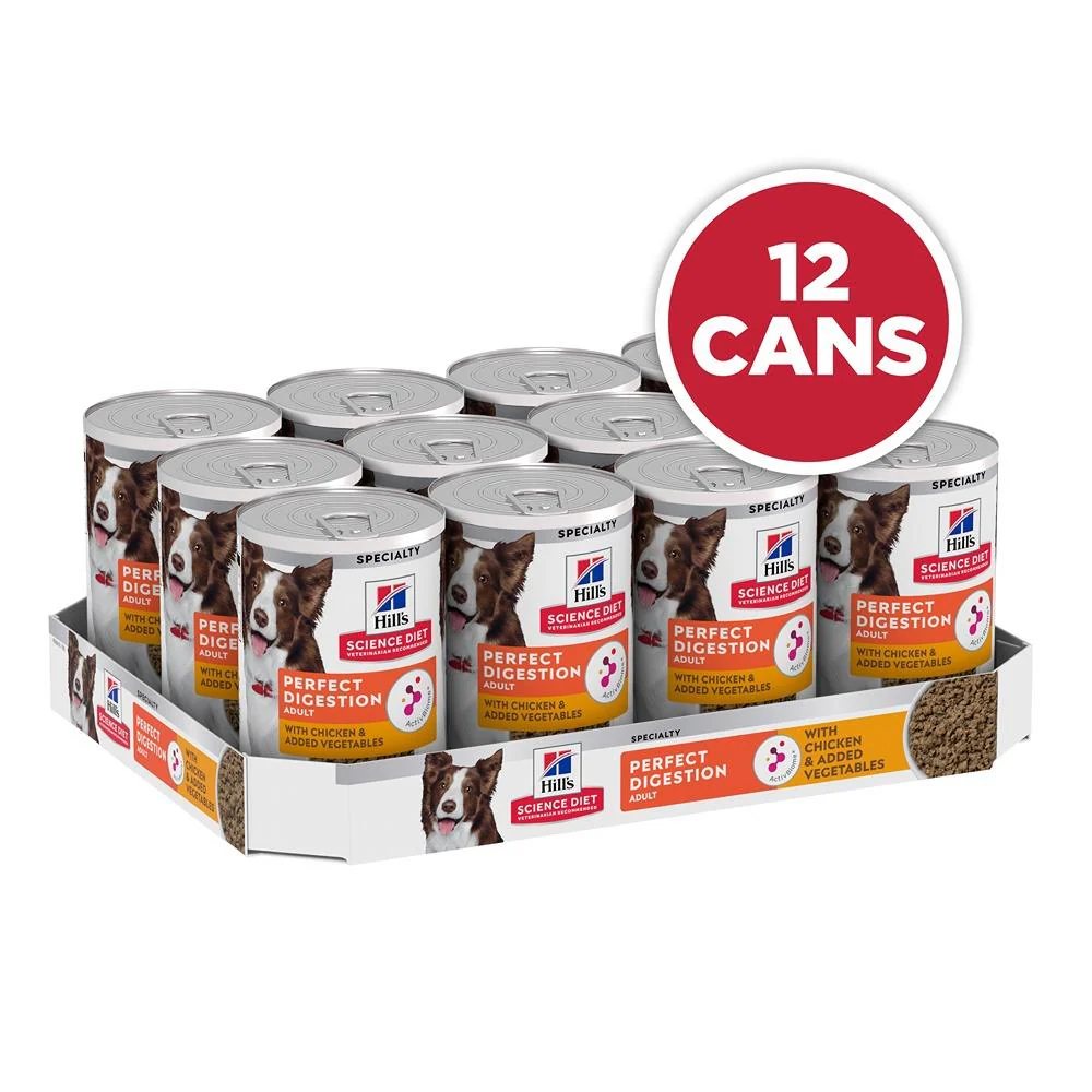 Hill's Science Diet Perfect Digestion Adult with Chicken & added Vegetables Canned Wet Dog Food 363g - Image 7