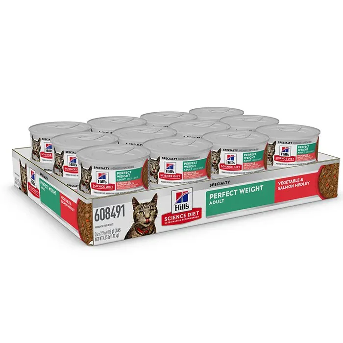 Hill's Science Diet Perfect Weight Vegetable & Salmon Medley Canned Wet Cat Food - Image 2