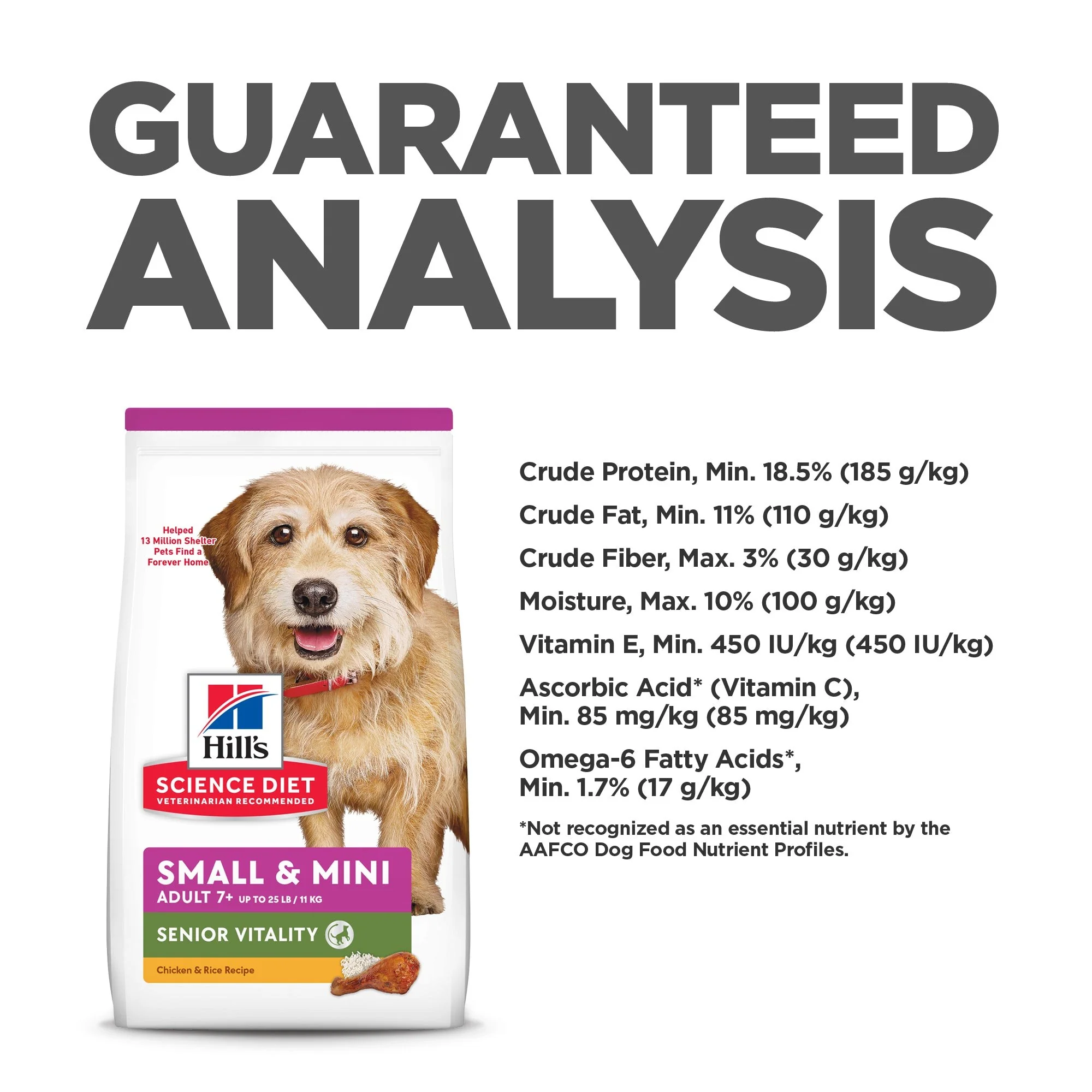 Hill's Science Diet Senior Vitality Small & Mini Senior Chicken Dry Dog Food 1.58kg - Image 8