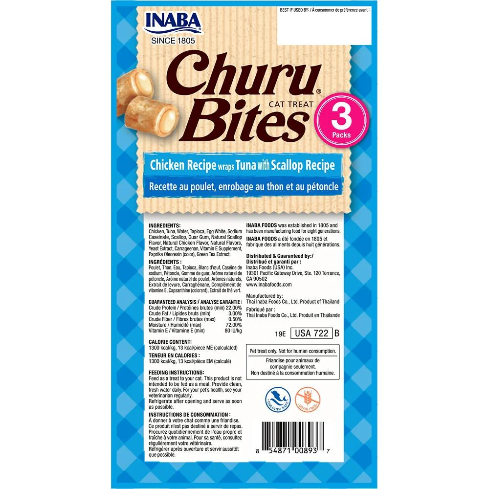 Inaba Chicken Wraps Tuna With Scallop Churu Bites Cat Treats - Image 2