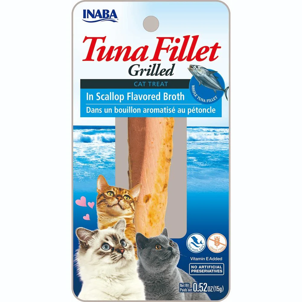 Inaba Grilled Tuna Fillet In Scallop Flavoured Broth Cat Treats 15g - Image 2