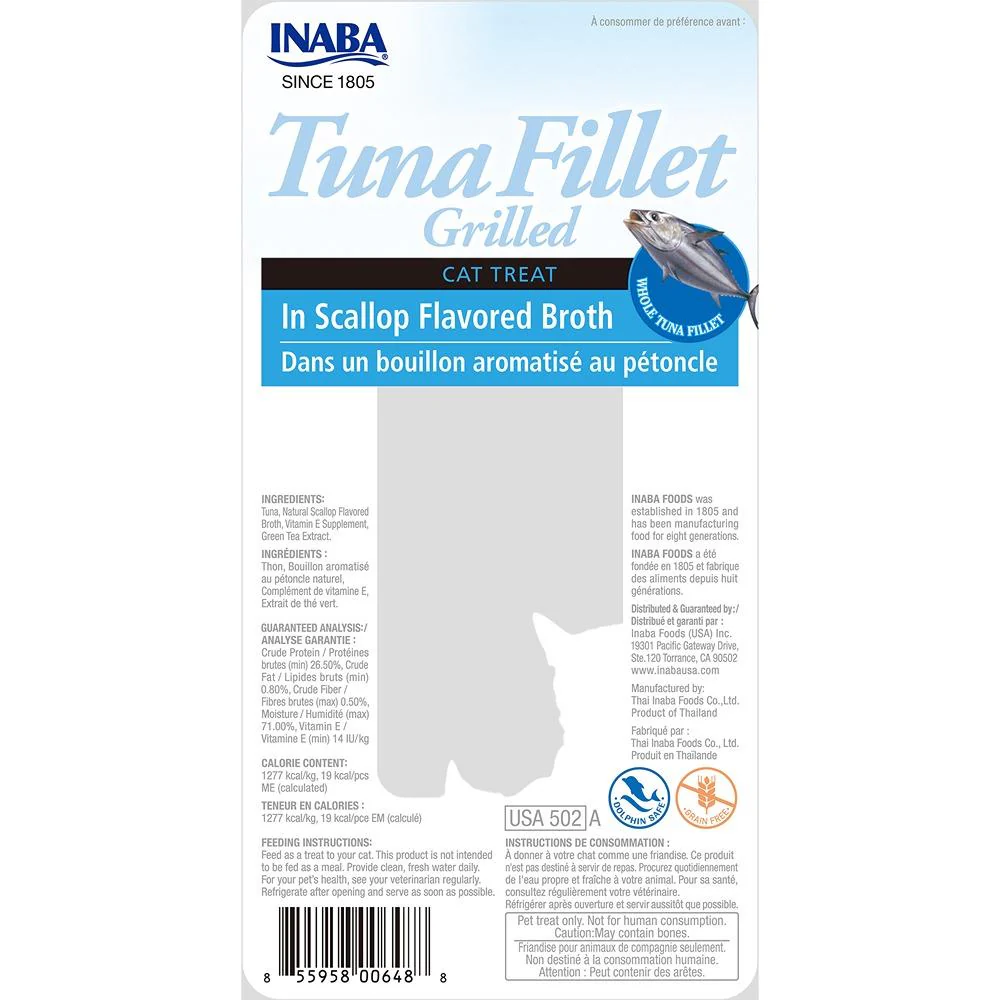 Inaba Grilled Tuna Fillet In Scallop Flavoured Broth Cat Treats 15g - Image 4