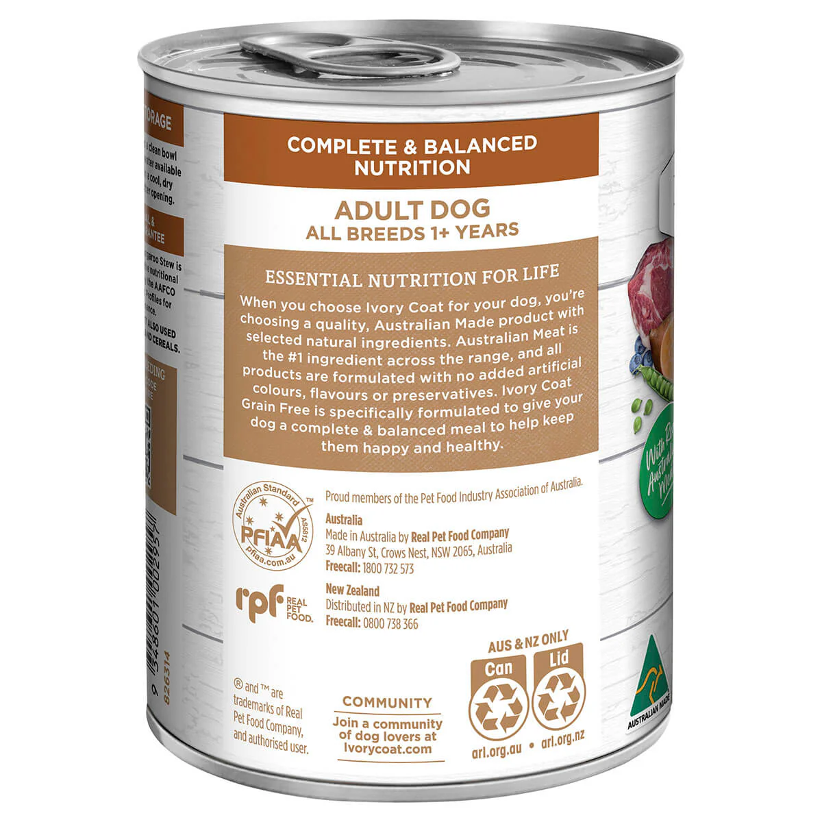 Ivory Coat Grain Free Adult Wet Dog Food Lamb & Kangaroo Stew 400g - Image 2