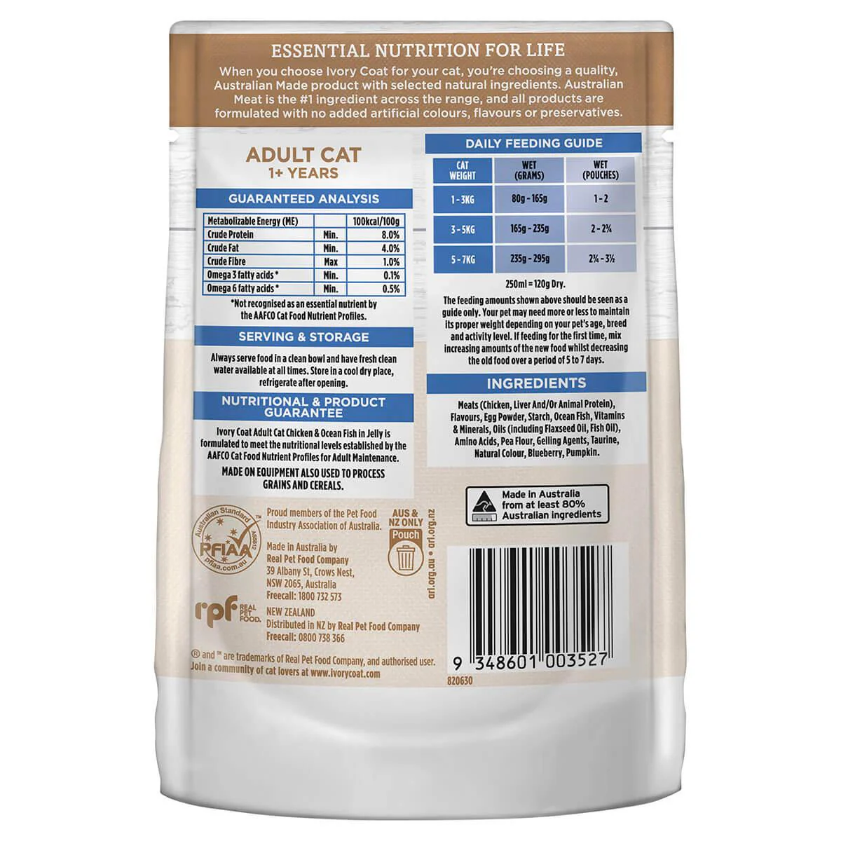 Ivory Coat Grain Free Adult Wet Cat Food Chicken & Ocean Fish in Jelly - Image 3