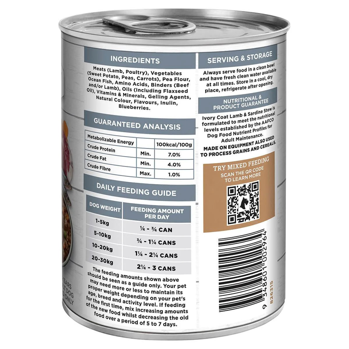 Ivory Coat Grain Free Adult Lamb & Sardine Wet Dog Food - Image 3