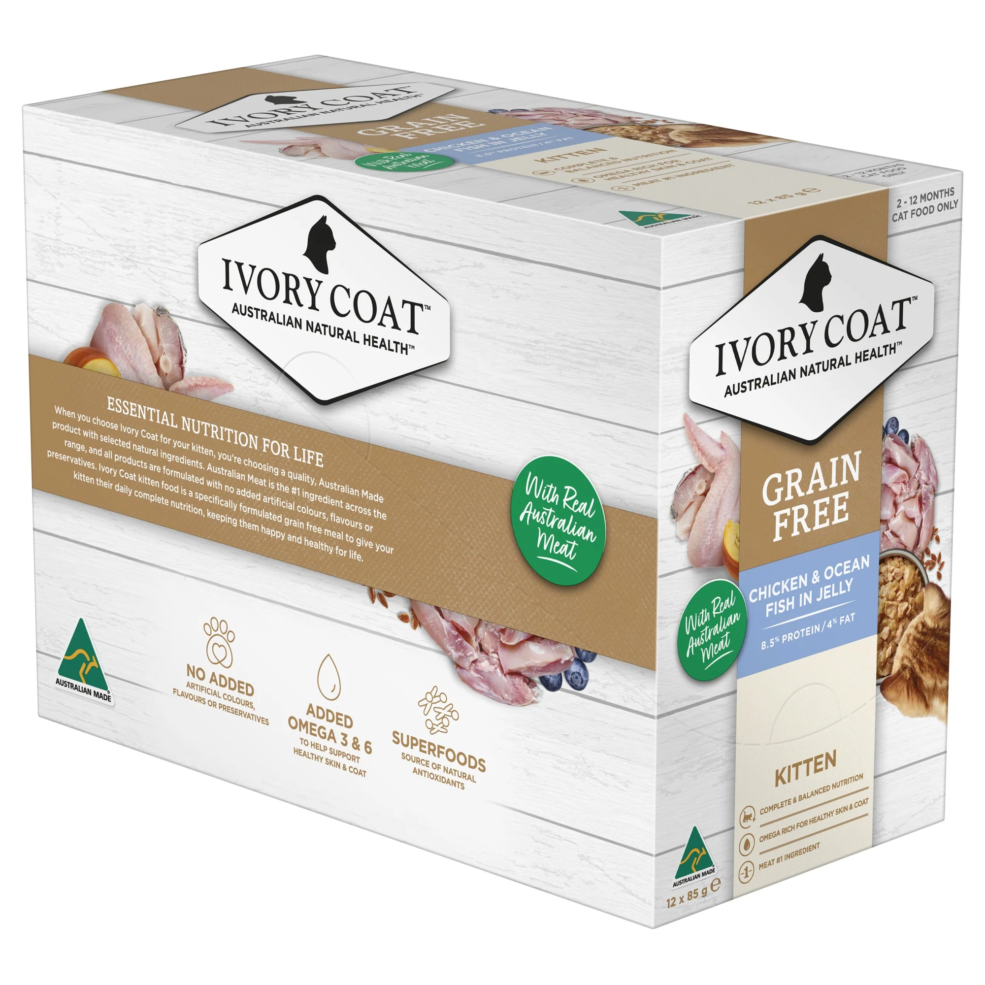 Ivory Coat Grain Free Kitten Wet Food Chicken & Ocean Fish in Jelly - Image 8