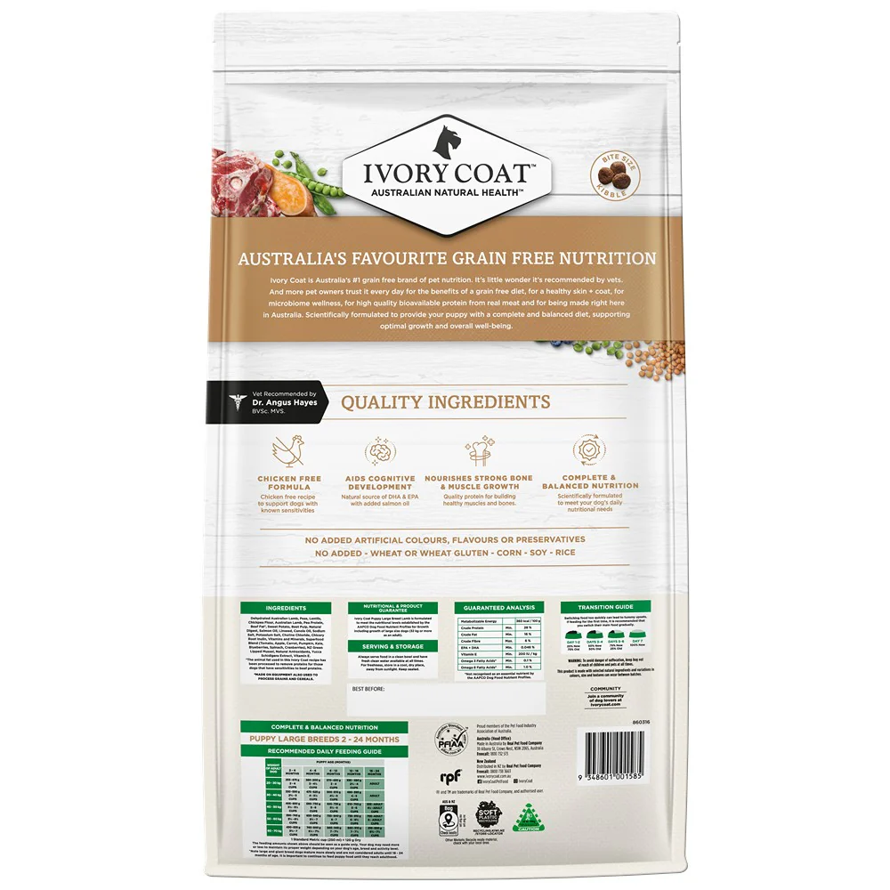 Ivory Coat Grain Free Large Breed Puppy Lamb Dry Dog Food - Image 7