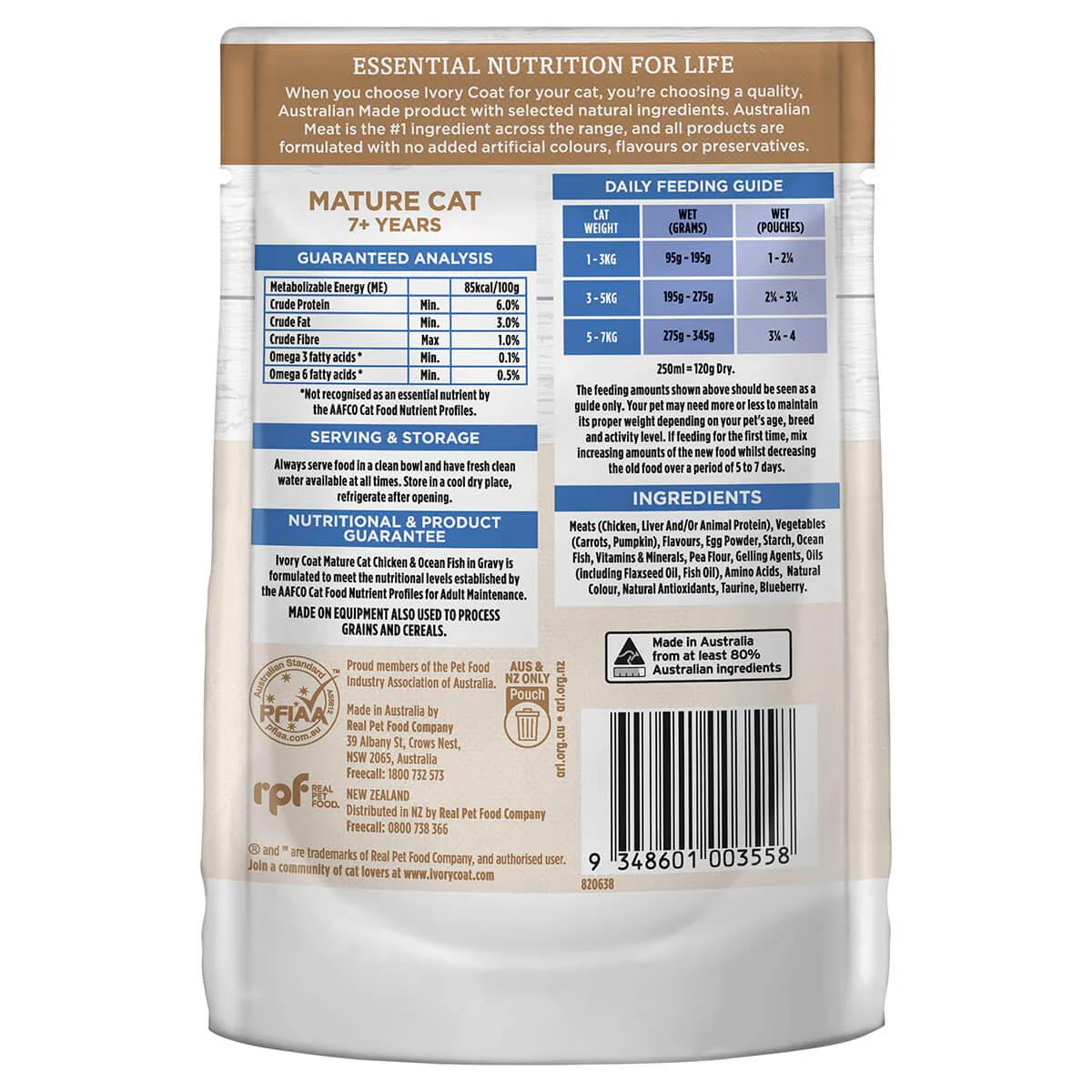 Ivory Coat Grain Free Mature Wet Cat Food Chicken & Ocean Fish in Gravy - Image 3