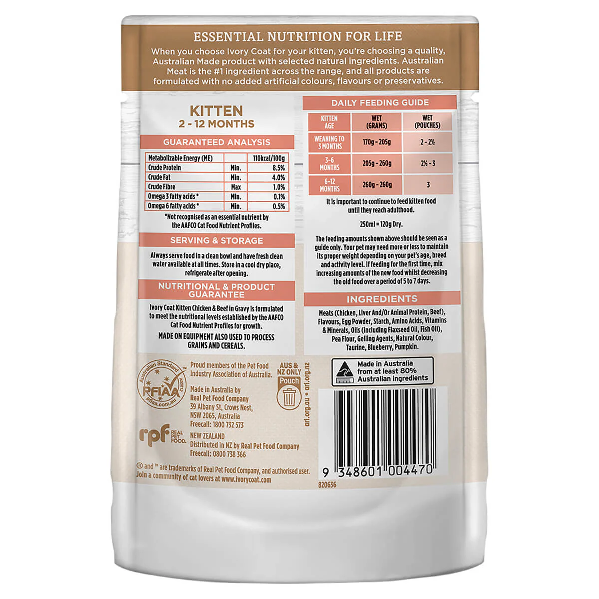Ivory Coat Kitten Chicken with Beef Wet Cat Food - Image 2