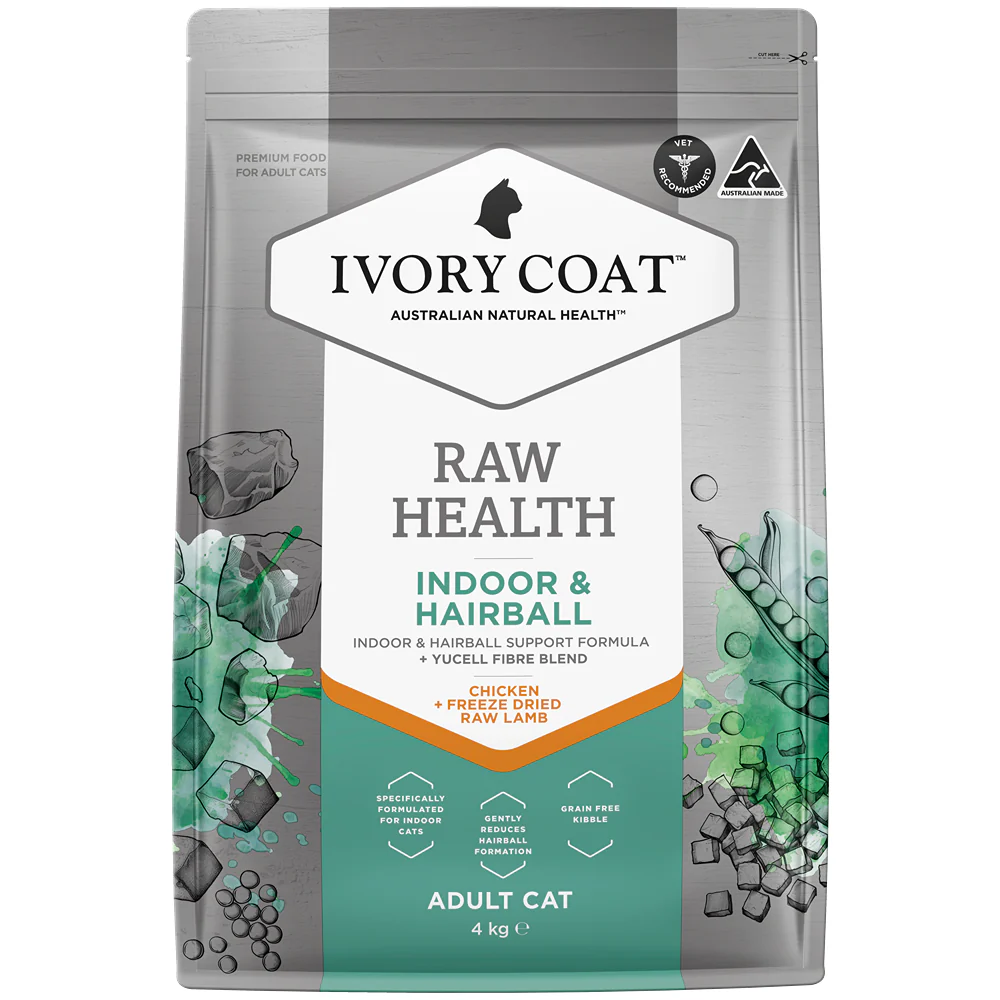 Ivory Coat Raw Health Indoor & Hairball Dry Cat Food