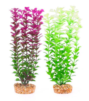 Kazoo Plastic Plant Small Leaf Purple & White - Small - Image 2