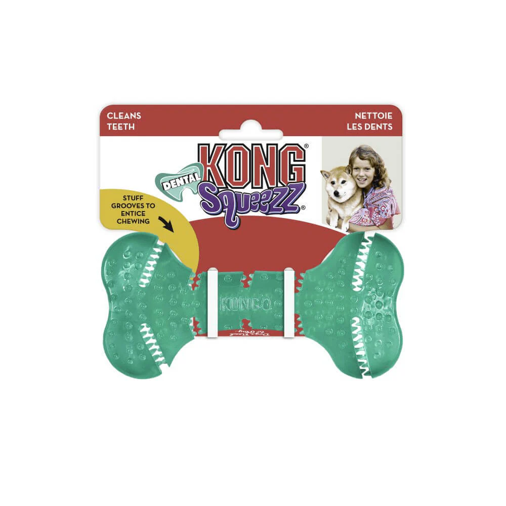 KONG Squeezz Dental Bone Dog Toy - Image 2