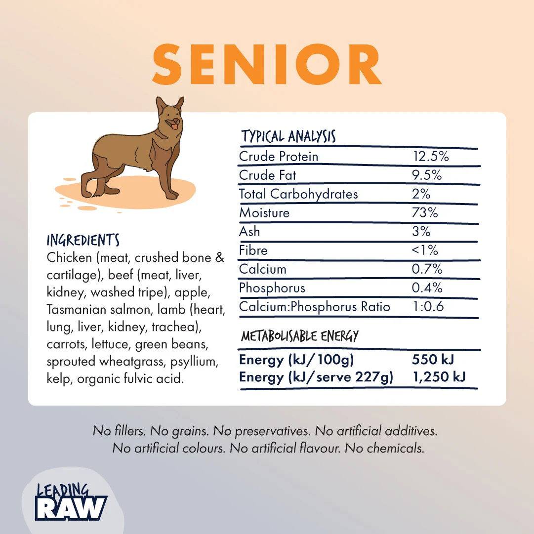 Leading Raw BARF Life Stage Diet Senior Frozen Dog Food - Image 9