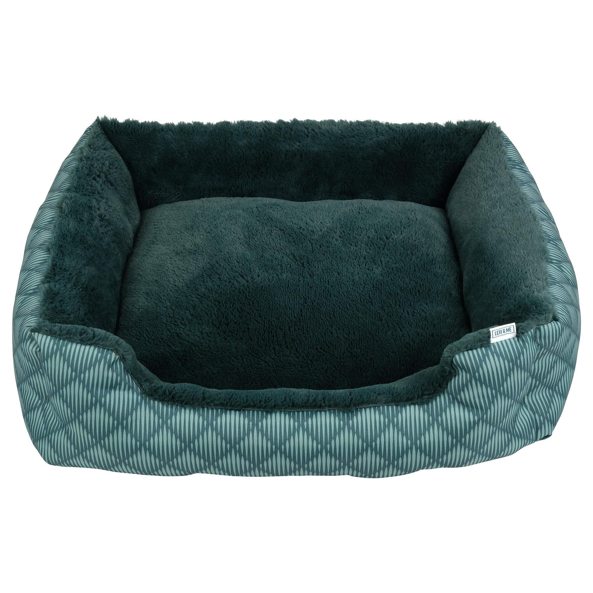 Lexi & Me Bolster Dog Bed Green Quilt - Image 2