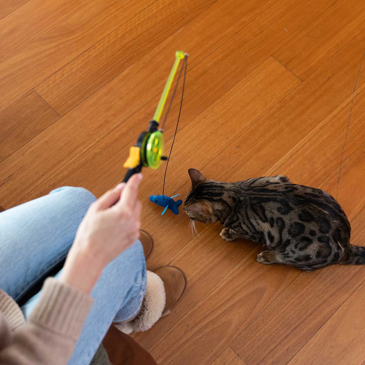 Lexi & Me Cat Fishing Rod Toy Yellow - Image 5