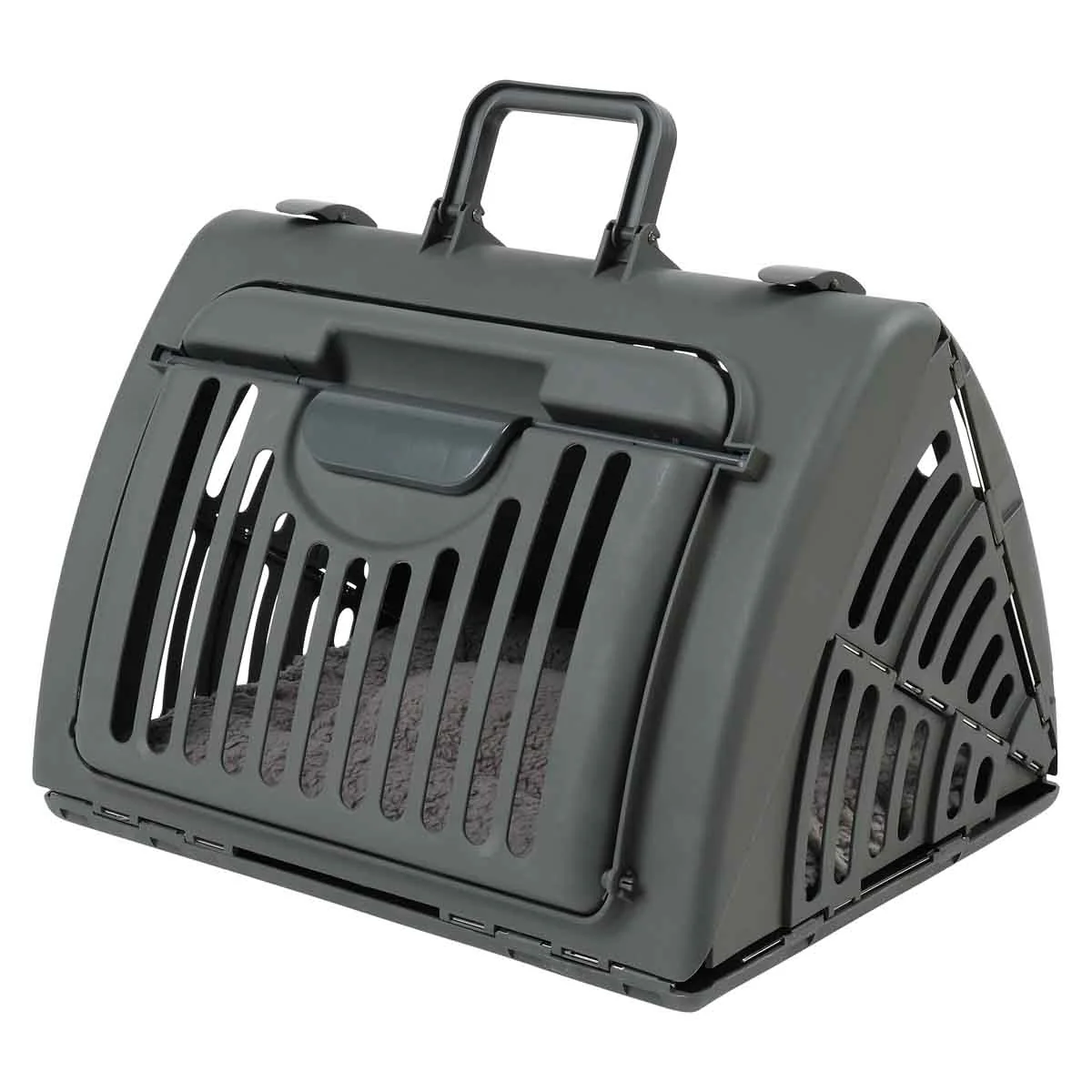 Lexi & Me Collapsible Cat Carrier with Mat Charcoal - Image 2
