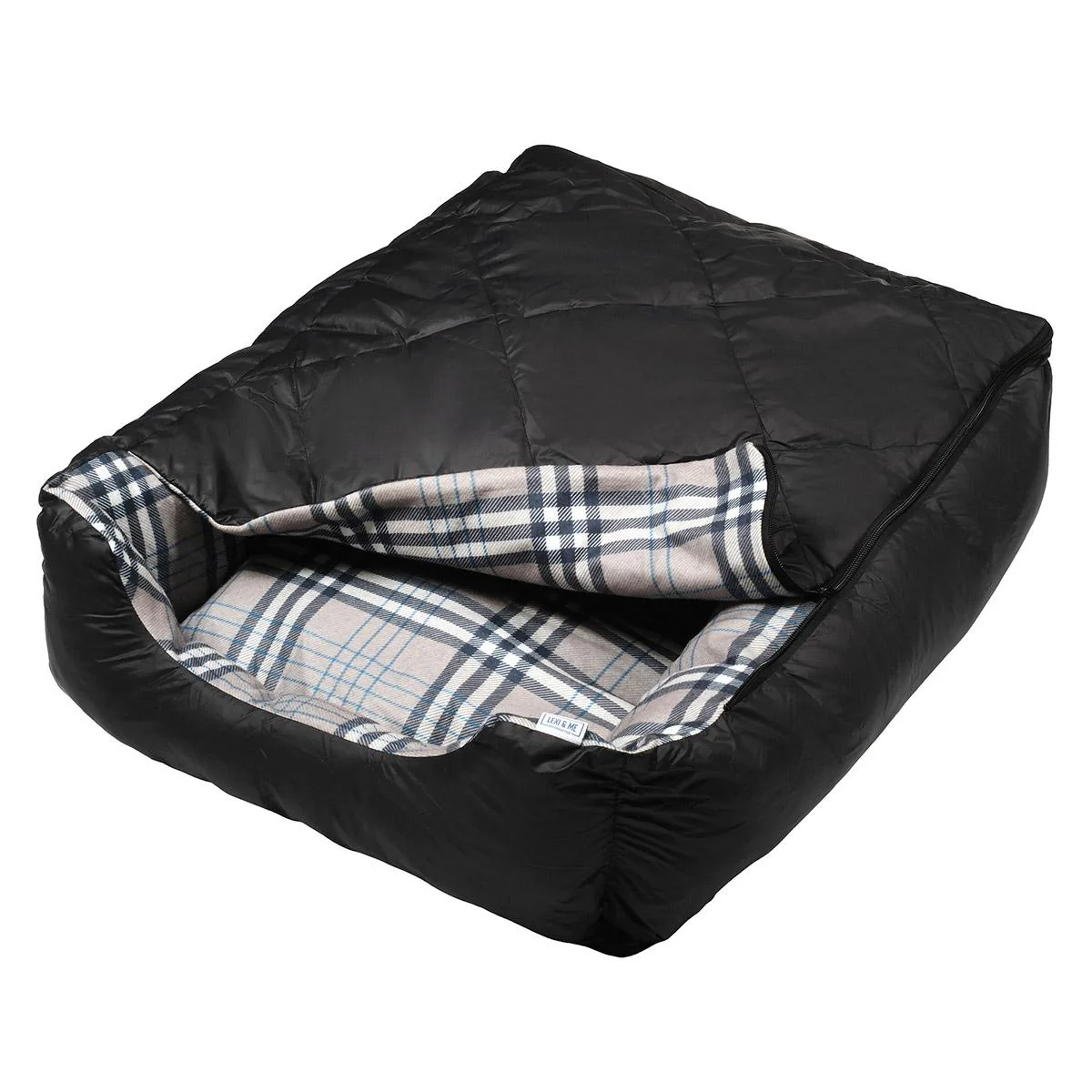 Lexi & Me Dog Sleeping Bag Dog Bed Modern Tartan - Image 2