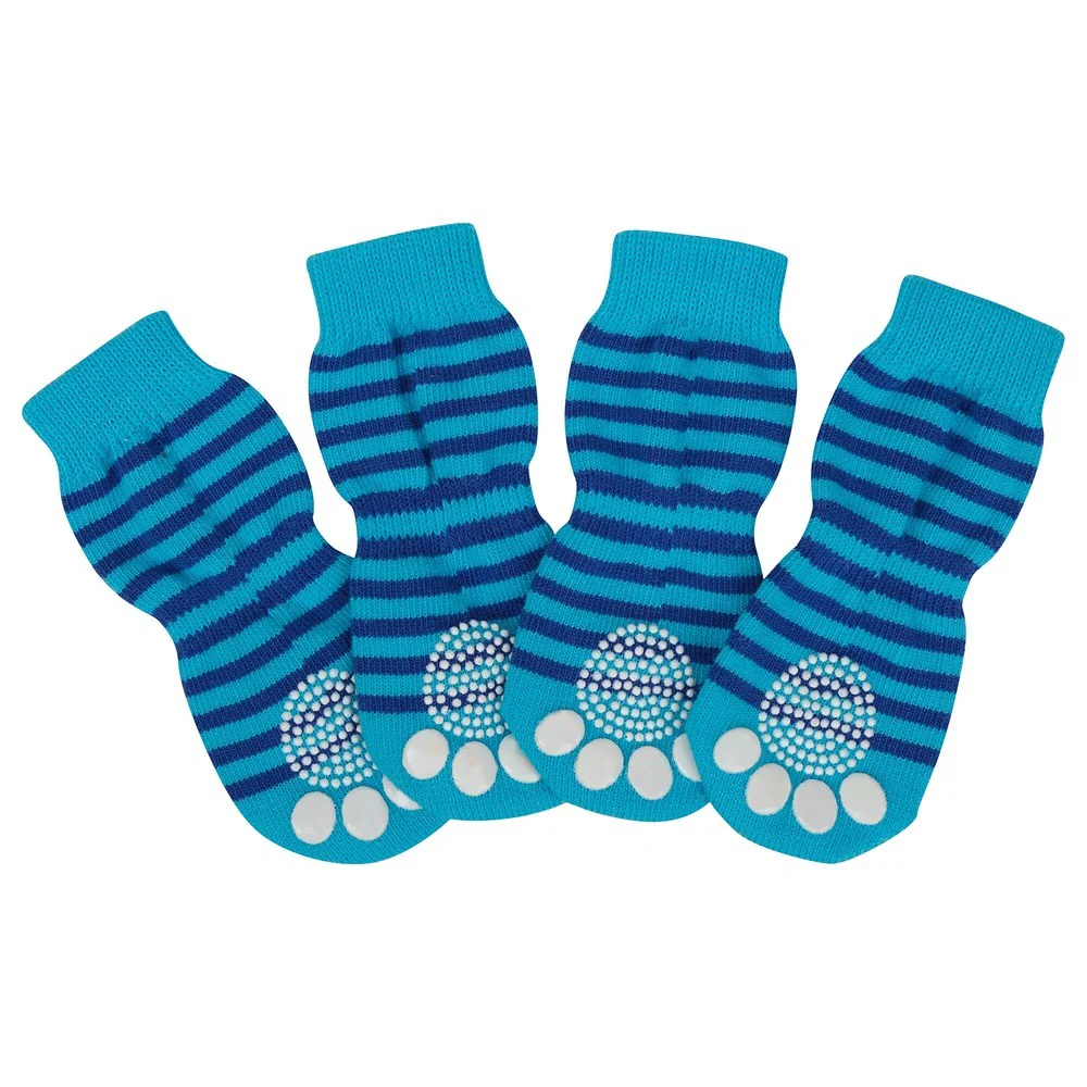 Lexi & Me Grippy Dog Socks Blue Stripes - Image 12