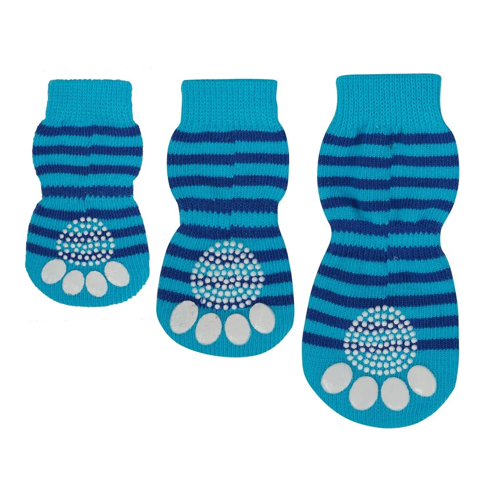 Lexi & Me Grippy Dog Socks Blue Stripes - Image 18