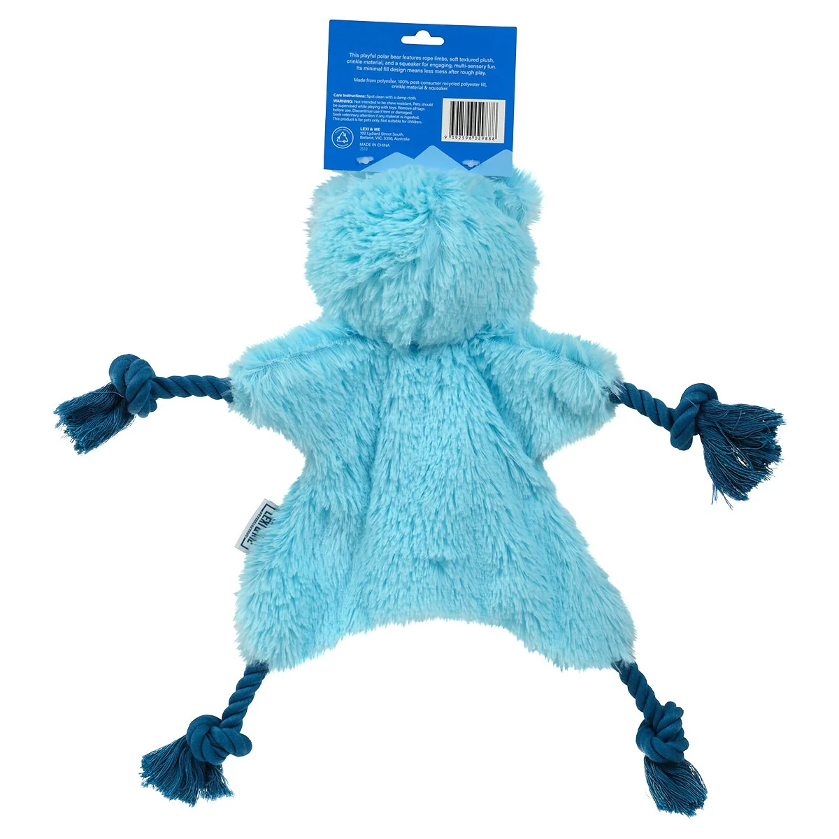 Lexi & Me Polar Bear Plush & Rope Knot Dog Toy - Image 3