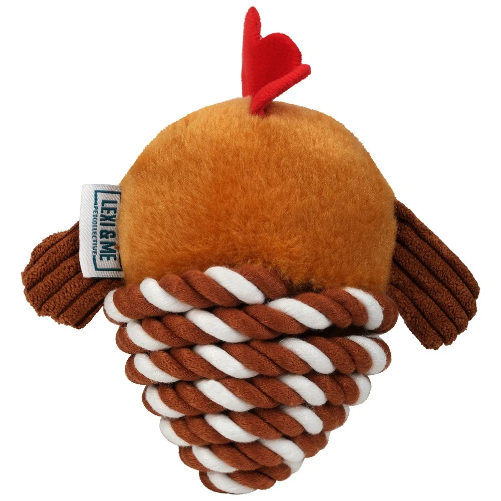 Lexi & Me Rooster Plush & Rope Dog Toy - Image 3