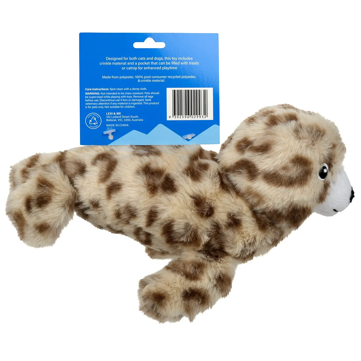 Lexi & Me Seal Plush Kicker Cat Toy - Image 3