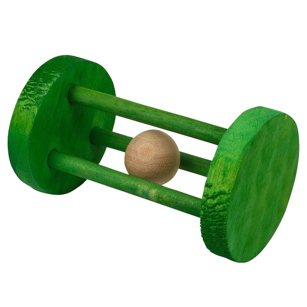 Lexi & Me Small Animal Wooden Chew Toy Rolling Barrel Green - Image 2
