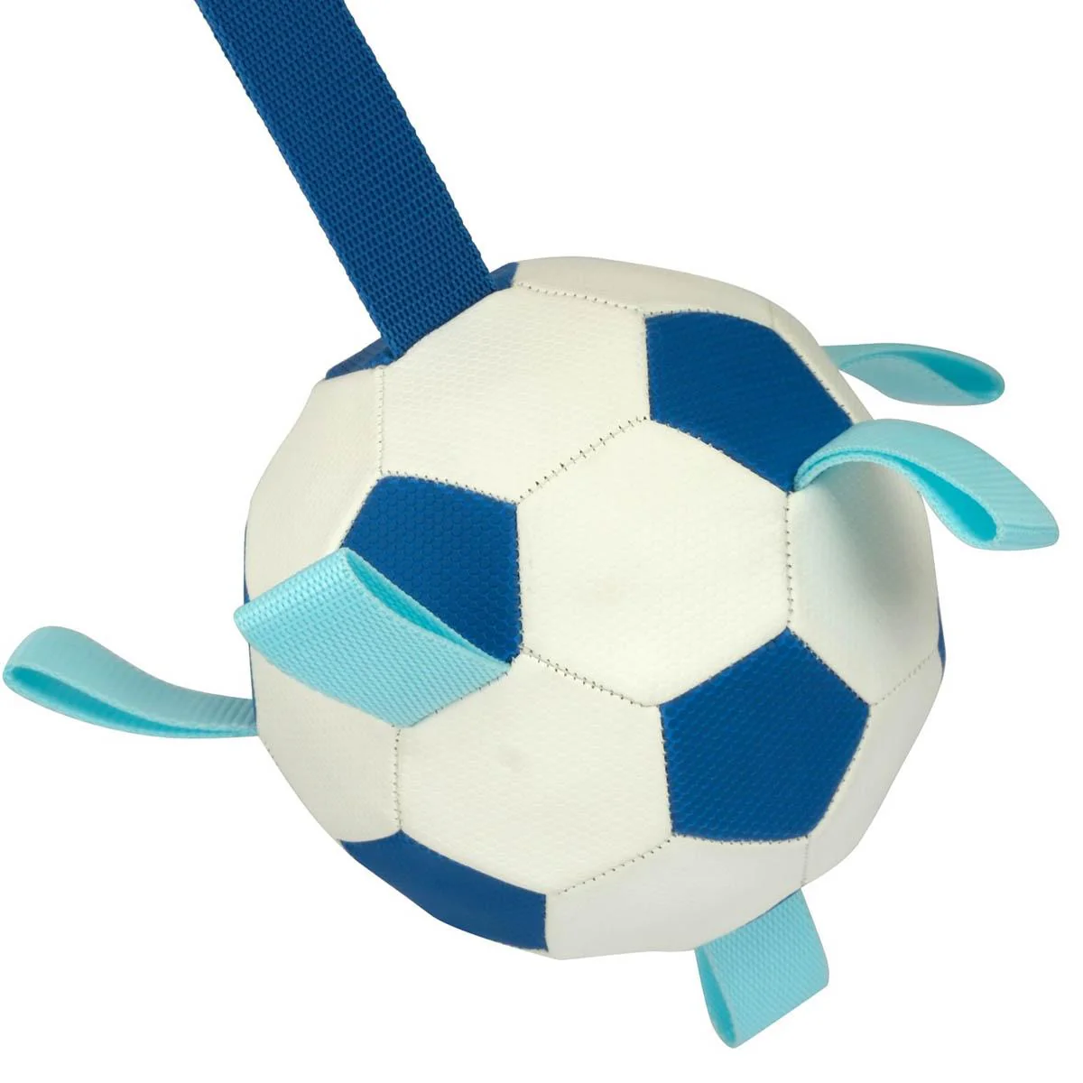 Lexi & Me Soccer Ball with Tags Dog Toy Blue/White - Image 2