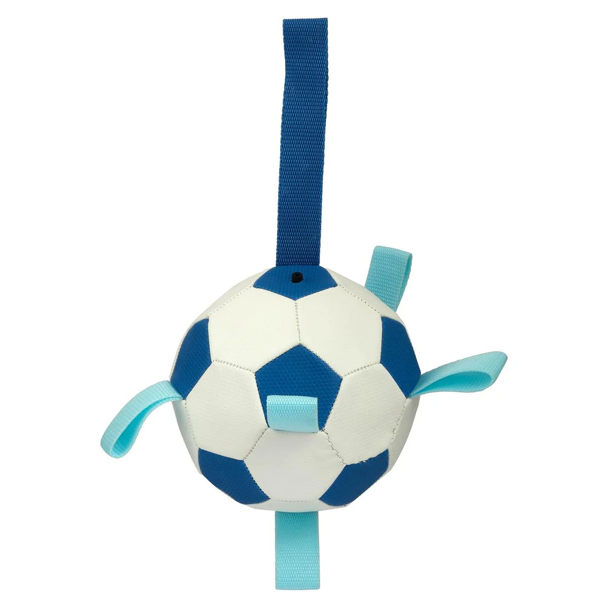 Lexi & Me Soccer Ball with Tags Dog Toy Blue/White - Image 3
