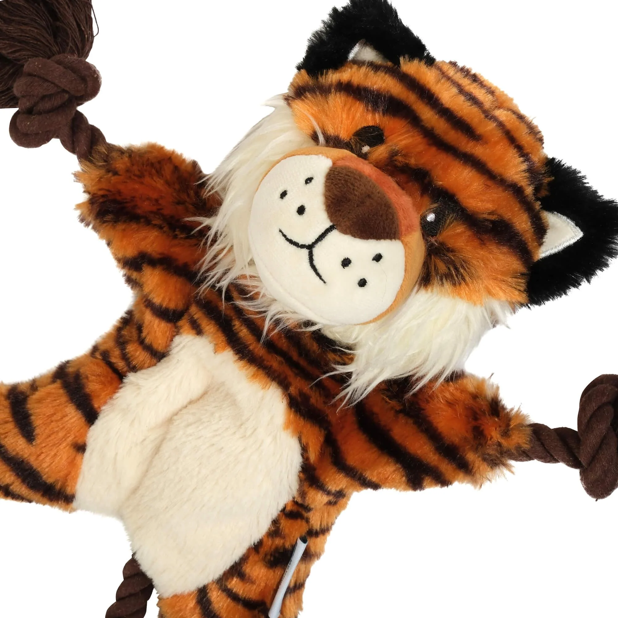 Lexi & Me Tiger Plush Rope Knot Dog Toy - Image 2