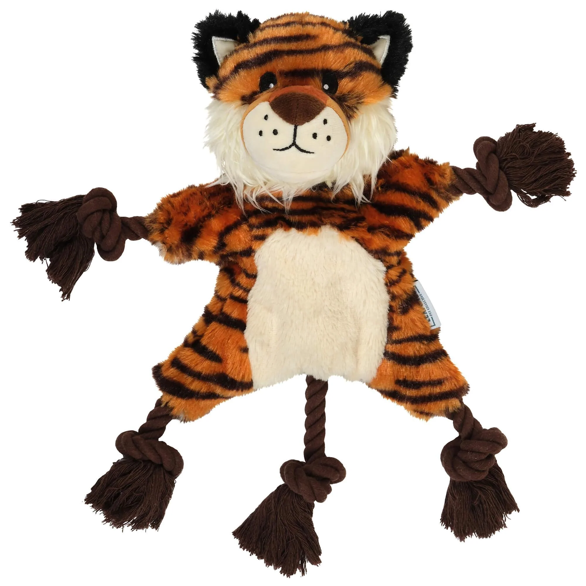 Lexi & Me Tiger Plush Rope Knot Dog Toy - Image 6