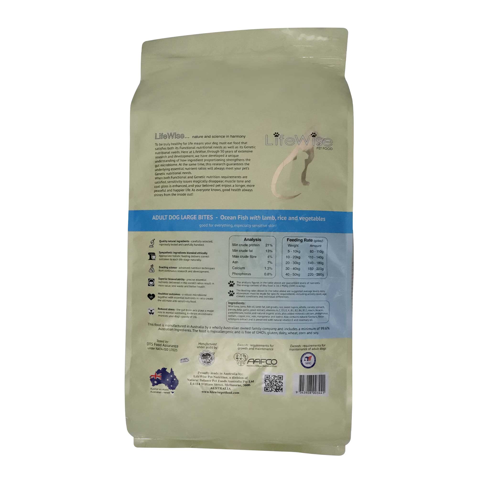 LifeWise Ocean Fish Rice & Vegetables Large Bites Dry Dog Food - Image 2