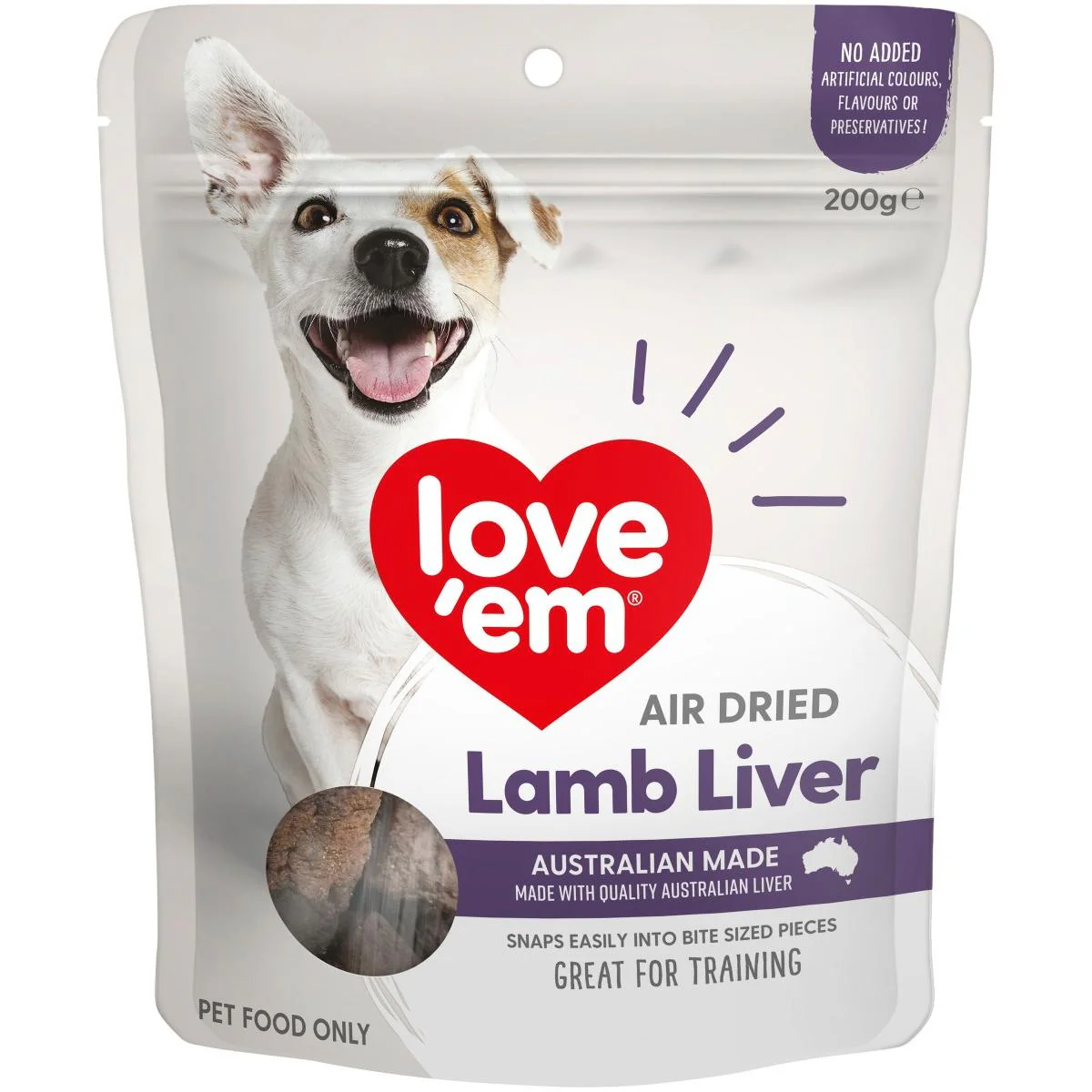 Love Em Air Dried Lamb Liver Dog Treats 200G - Image 6