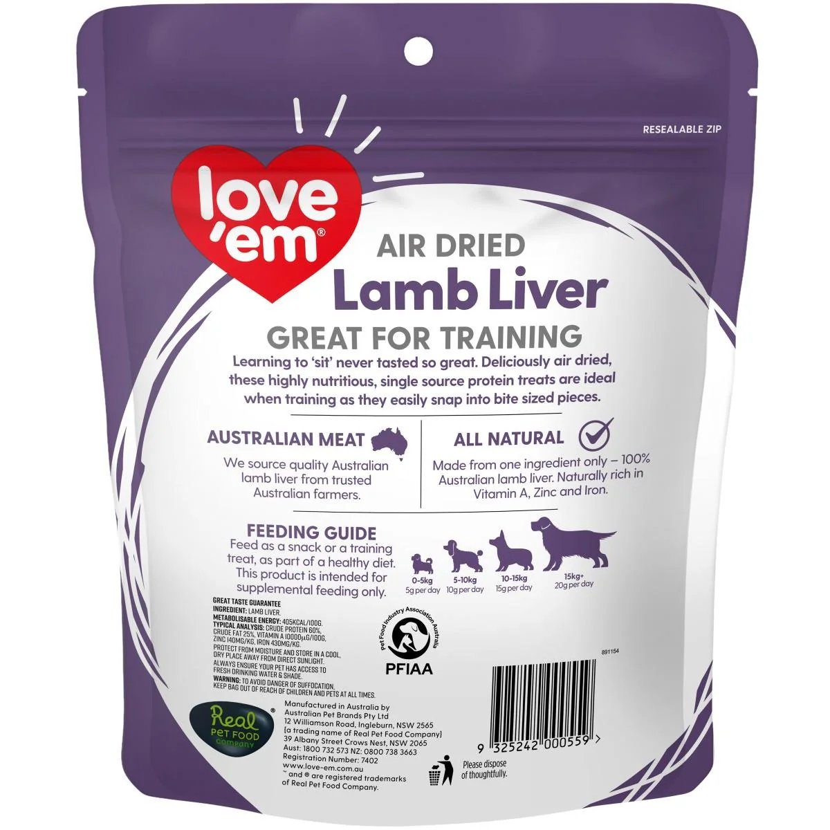 Love Em Air Dried Lamb Liver Dog Treats 200G - Image 7