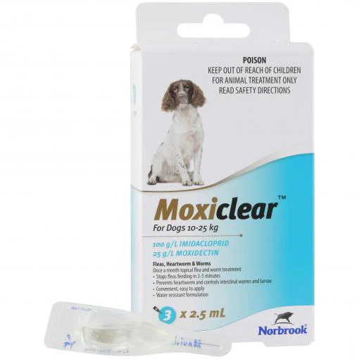 Moxiclear Flea & Worming Spot Treatment 10-25kg Dog - Image 2