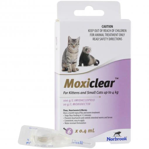 Moxiclear Flea & Worming Spot Treatment <4kg Kittens & Cats - Image 4